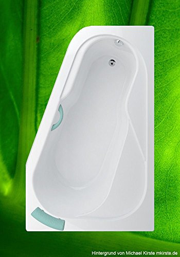 Baignoire 160 x 100 cm Bodam droite + pieds + écoulement + fixation