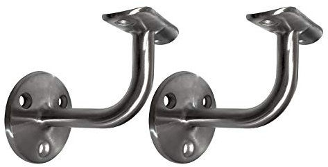 SO-TOOLS® - 2 soportes de pasamanos rígidos de acero inoxidable AISI304 para tubos de 42,4 mm para pasamanos de madera