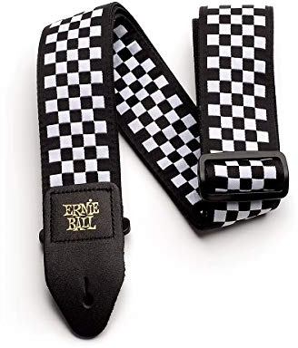 Ernie Ball Jacquard-Gitarrengurt - Black/White Checkered