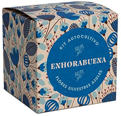 Resetea | Díselo con flores | Enhorabuena | Lino azul, nomeolvides y flor celeste.