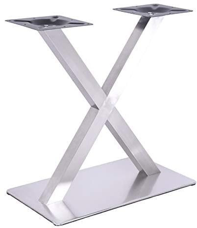 Tischbeine Metall Tischgestell Tischkufen V-Form/X-Form Tischfuß Silber Edelstahl Untergestell Höhe 70cm / 70cm (X-Form 72cm)
