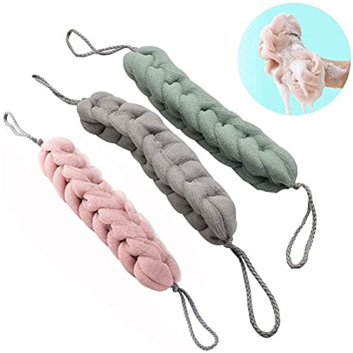 Jtkeji Éponge Fleur Bain Filet,Maille Eponge de Douche,Filet Extensible Dos Douche,pour Adulte Enfant Domicile Nettoyage Corps Peaux Morte Éponge de Bain Massage Du Dos Épurateur, 3 Unité (Lot de 1)