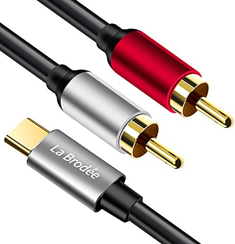 La Brodée USB Type C to 2 RCA Audio Cable Type-C RCA cable 2rca Jack USB-C Audio Line for Xiaomi LG Home Theater Amplifier DVD TV Speaker