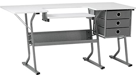 Sewing Online Eclipse Ultra Sewing Machine/Hobby Table in Grey/White 13376