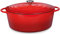 Küchenprofi Fuente para asar de hierro fundido con tapa, interior rojo/negro, 35 cm, cacerola, horno holandés, molde para hornear pan, esmaltado, para todas las cocinas (incluyendo inducción), para