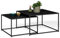 IDMarket - Set mit 2 Couchtischen Davis 60/70 aus Metall, schwarz, matt, Industriedesign