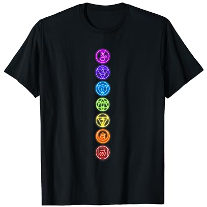 Chakra-Chakren, ausgerichtet, Lotus, Mandala, Yoga, Om-Symbol, Buddhismus T-Shirt
