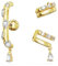 Swarovski Dextera Ohrspange, Weiße und Vergoldete Ohrclips mit Strahlenden Swarovski Kristallen