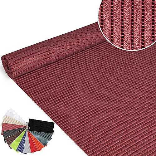 ANRO Badematte Weichschaummatte Bad- und Duschvorleger Antirutsch Badläufer Uni Bordeauxrot 500x130cm