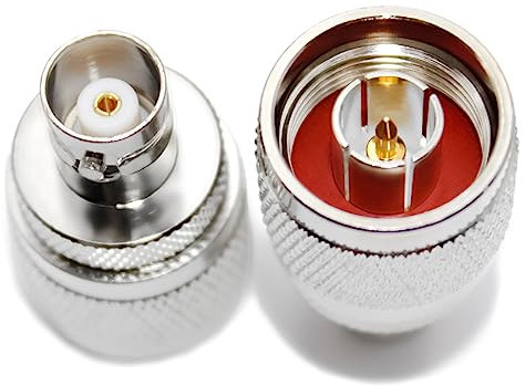 TOJOIN 2 Stück N-Stecker auf BNC-Buchse RF Koaxial-Adapter-Steckverbinder 4 GHz 50 Ohm für HF-Kabel, Koppler-Antenne, Verlängerungskabel, WiFi