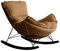 LOERSS Glider Chair,Lounge-schaukelstuhl,Lounge-Stuhl,Veranda-Rocker,Schaukelstuhl,Rocker-liegestuhl Im Freien,Bequemer Relax-schaukelstuhl,Kleiner Sitz Für Schlafzimmer,Wohnzimmer,Büro(Brown)
