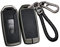 ontto Coque de clé de voiture en alliage pour VW Touareg EL R-Line e-Hybrid 2019-2023, Noir , 3 buttons