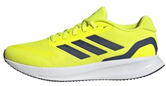 adidas Homme Runfalcon 5 Running Shoes, Solar Yellow/Dark Blue/FTWR White, 43 1/3 EU