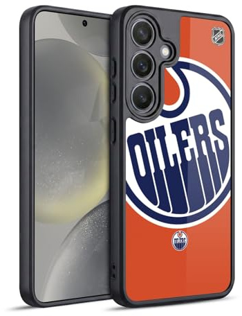Head Case Designs Offizielle NHL Übergroß Edmonton Oilers Gel Armour Hülle [Militärischer Schutzgrad] kompatibel mit Samsung Galaxy S24 5G