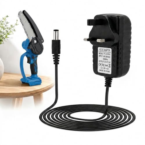 21V 1A Lithium Battery Charger for Mini Chainsaw 1A Power Supply Adapter | 100-240V 50/60Hz AC to DC 21V Drill Charger with 5.5x2.5mm Plug for Leaf Blower Electric Pruning Shears Routers Speakers