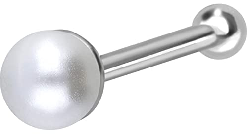 PIERCINGLINE 925er STERLING SILBER Nasenpiercing SYNTH. PERLE Piercing Nase Stecker