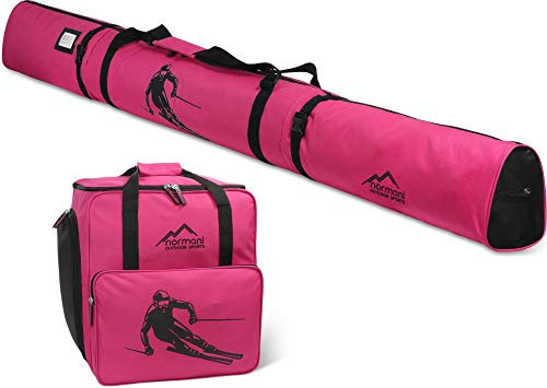 normani Skitasche und Skischuhtasche im Set 170cm oder 200cm mit integriertes Adressfeld Farbe Pink Größe 170 cm