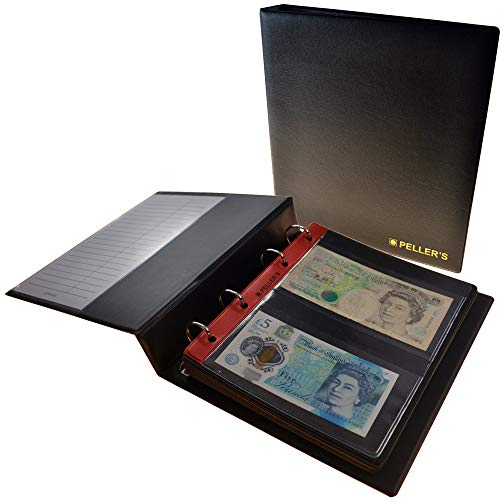 PELLER'S Sammelalbum für 20 Banknoten: 10 Säure- und weichmacherfreie Hüllen, Fächer 143 x 80mm. Banknotenalbum M. (Modell M)