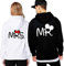 Couple Partenaire Sweat à Capuche Hoodie Mr Mrs Mickey Minnie - 1x Pull Femme Blanc L