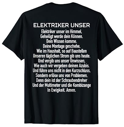 RÜCKEN Elektrotechnik lustig Elektriker unser Elektroniker T-Shirt