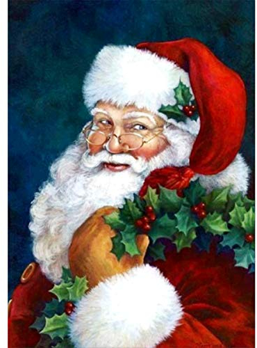 MXJSUA 5D Diamond Painting Weihnachten Erwachsene, 5D Diamant Painting Bilder Erwachsene Weihnachten Diamond Painting Bilder Set Diamant Malerei für Wohnwanddekoration Weihnachtsmann 30x40cm