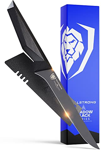 DALSTRONG Coltello per Disossare - 15 cm - serie Shadow Black - Rivestito in Nitrato di Titanio - Bordo Dritto - Con Guaina - NSF Certified