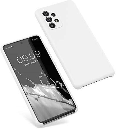 kwmobile Hülle kompatibel mit Samsung Galaxy A52 / A52 5G / A52s 5G Hülle - Silikon Handy Case - Handyhülle weiche Oberfläche - kabelloses Laden - Weiß matt