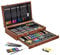 The Magic Toy Shop 112 PCS Childrens/Kids Wooden Case Art Set Paint Pencil Crayons Pastels Artist Creative Gift Colouring Drawing Painting Kit