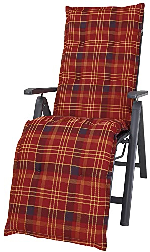 Kettler Polen 2393 Auflage Relaxliege Milano rot-gelb kariert 170x49x6 cm KETTtex