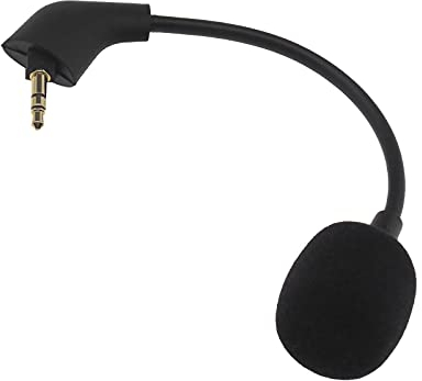 EMSea Microphone de Remplacement 3,5 mm 16 cm pour réduire Le Bruit détachable Compatible avec Le Casque de Jeu Kingston Hyper X Cloud II Cloud X Cloud Pro Silver Noir