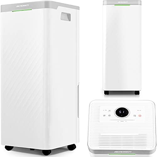 Berdsen - BD-522 Kompressor-Luftentfeuchter mit Ventilator und Wäschemodus - Feuchtabsorber - mit Filter - für große Räume bis 85m³ - für Wohnzimmer und Keller - 20l pro Tag - Elektrisch - Weiß