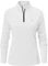 YSENTO Women's Long Sleeve Running Sports Tops Lightweight Gym Walking Zip Up Golf Polo T-Shirt(White,S)