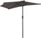 Outsunny Sombrilla 269x138x236 cm Parasol de Jardín con Manivela y Forma Semicircular para Exterior Terraza Patio Piscina Gris
