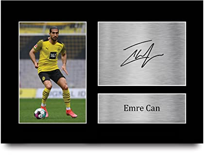 HWC Trading A4 Emre Can Borussia Dortmund Geschenke Gedrucktes Signiertes Autogramm Foto für Fußball Anhänger and Fans
