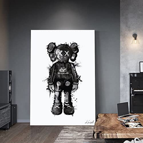 Kaws Drip - Luxe Leinwand Wandbild - 100 x 150 cm - Kanwall - Malerei Wanddeko - Kunstwerke