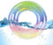 Viilich Schwimmring Erwachsene, Gummiring zum Schwimmen,Mit Sicherem Griff Transparenter Schwimmring,Badering mit Pailletten Regenbogenfarben Party für Erwachsene Wasserspielzeug(90cm)