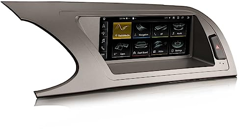 Erisin 8,8 Zoll 4GB RAM 64GB ROM Android 14 Autoradio Bluetooth GPS Navigation für Audi A4 2009-2012 Unterstützt OEM MMI CarPlay Wireless Android Auto WiFi 4G DAB+ IPS Bildschirm USB TPMS DVR Canbus