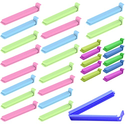 YUTOU Lebensmittel Clips 30 Stück Tütenclips Verschlussklammern Beutelklammern Versiegelungsstange Tütenklammern Mehrfarbig Kunststoff Sealer-Stick (7cm 9cm 11cm) für Tüten Snacks Beutel