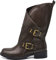 IF Fashion Scarpe da Donna Stivali Stivaletti Biker Fibbie Anfibi Polpaccio Largo YY-58 brown N.39