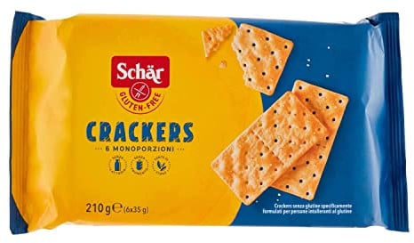 Italian Gourmet Schär Italian Gourmet Cracker Senza Glutine glutenfrei | Monoporzioni pratiche, ohne Weizen zubereitet, ideale per pausa salata zu, Gesamtnettogewicht 210 g + Kostenlos Polpa 400g