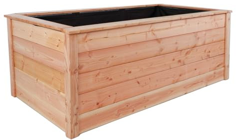 Gartenwelt Riegelsberger Modernes Hochbeet 160x60 cm Höhe 73 cm aus Lärchenholz 27 mm glatt Gemüsebeet Gartenbeet Kräuterbeet