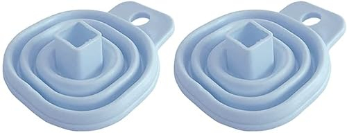 Edelstahl-Trichter, Mehrzweck-Küchentrichter-Set, faltbarer Trichter aus Silikon zum Befüllen von Flaschen/Flüssigkeit/Pulverübertragung/Flüssigkeit. 3 Farben (Farbe: Blau, Größe: × 4) (Farbe: Blau)