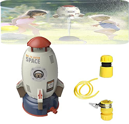 XIAOYIYI Rocket Launch Sprinkler Toy, Summer Toy Outdoor Yard Rocket Sprinkler, Water Rocket Launcher, Water Pressure Lift Rocket Sprinkler Toy, Garden Lawn Fun Kids Water Spray Toys