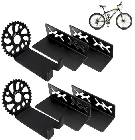 MZYRH Bike Wall Mount, Pedal Hanger for Indoor Storage, Heavy Duty Rack for Garage or Home, Hold Hooks for Road and Mountain Bikes (2 Pack)