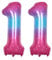 Ponmoo 40 Zoll Foil Luftballon Zahlen 11 Rosa-Blau (101cm), Aufblasbares Helium oder Luft, Riesige Folienballons Nummer 0-100, Große Ballones für Hochzeitstag und Geburtstag Party Dekoration