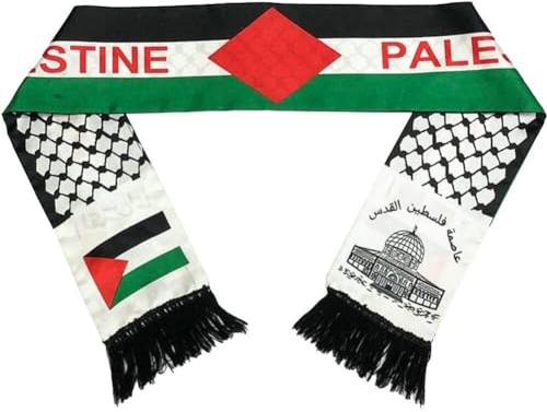 Dianzan Palästina Flagge Schal Doppelte Seite Schal Palästina Jerusalem Araber Satinschalschal Für Männer Frauen Hochzeitsurlaubsgeschenke