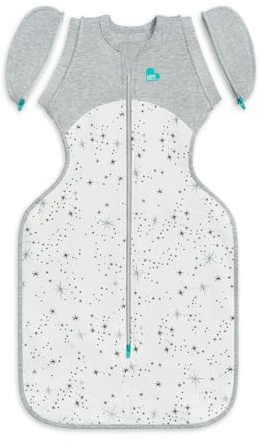 Love To Dream Baby Übergang Pucksack, idealer Stoff für milde Temperaturen (18-24°C), Groß (8,5-11 kg), Patentiertes Abnehmbares Flügel Design, Schlafsack Baby Winter Herbst, Weiß