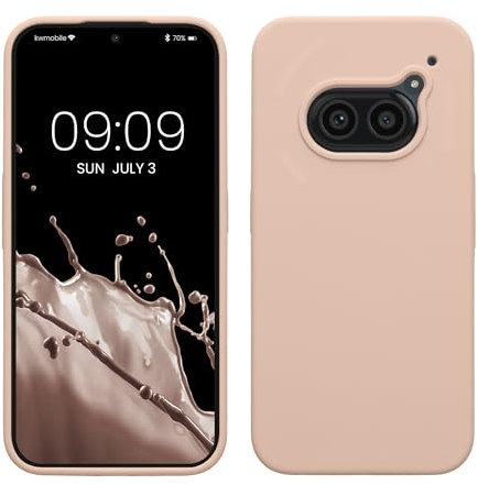 kwmobile Carcasa Compatible con Nothing Phone 2a / Phone 2a Plus Funda - Case TPU y Silicona antigolpes - Apto Carga inalámbrica - Beige Rosa Claro