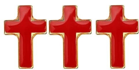 Lot de 3 pin's pour première communion en forme de colombe dorée en émail croix calice eucharistique emblème, taille unique