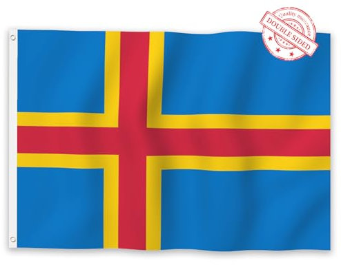 Aoihrraan Aland Inseln Flagge 90x150cm Doppelseitige Nationalflagge Banner für Outdoor-Feiern Haus Garten Veranda Party Dekoration Flaggen Mit 2 Robusten Ösen Präzision Maschine Genäht